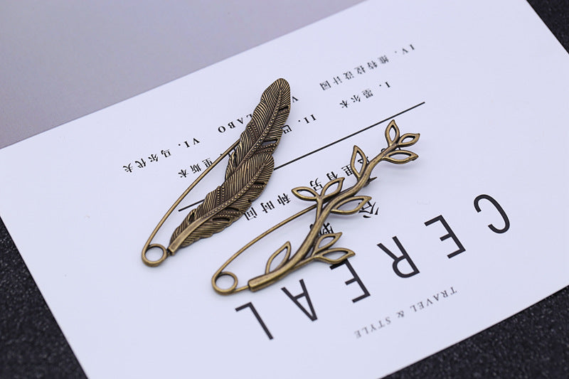 Pin Brooches Featuring Leaves Pattern Made Of Durable Alloy Material