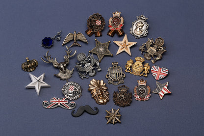 Pin Brooches Made Of Alloy In Elegant Golden Color