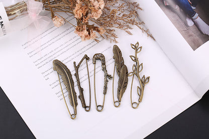 Pin Brooches Featuring Leaves Pattern Made Of Durable Alloy Material