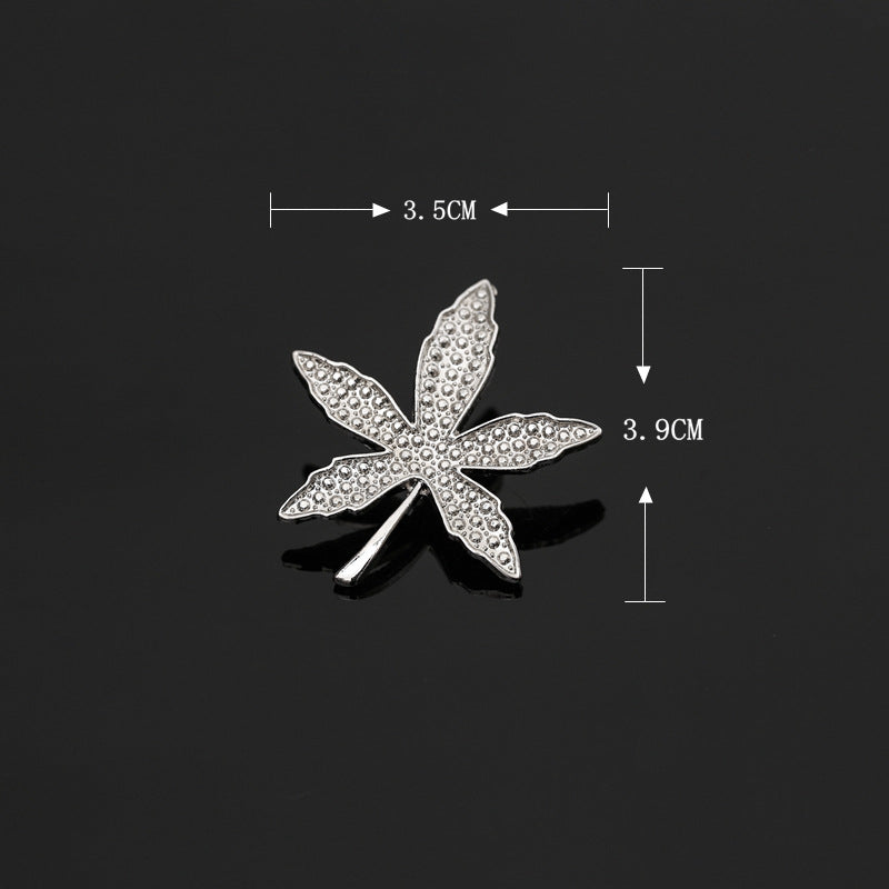 Leaf Pattern Alloy Brooch Pin In Golden Color, Stylish Jewelry Accessory
