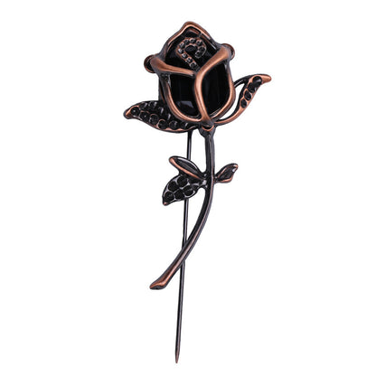 Rose Pattern Alloy Brooch Pin In Elegant Golden Finish For Stylish Accessories