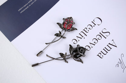 Rose Pattern Alloy Brooch Pin In Elegant Golden Finish For Stylish Accessories