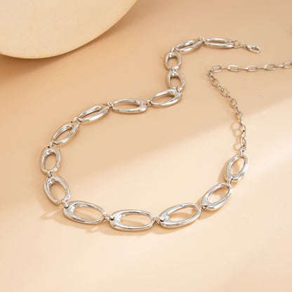 Women’s Metal Waist Chain Featuring Oval Splicing Design In Elegant Golden Color