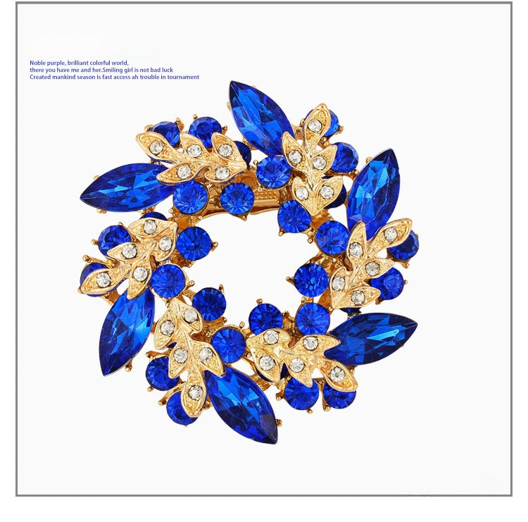 Flower Pin Brooch In Alloy Featuring Crystal Inlay, Elegant White Design For Stylish Accessories