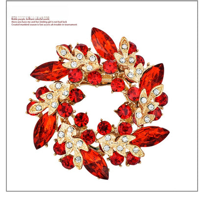 Flower Pin Brooch In Alloy Featuring Crystal Inlay, Elegant White Design For Stylish Accessories