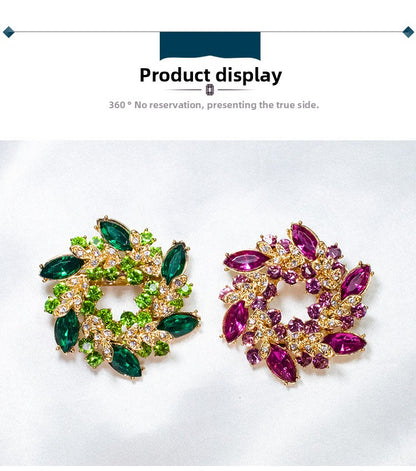 Flower Pin Brooch In Alloy Featuring Crystal Inlay, Elegant White Design For Stylish Accessories