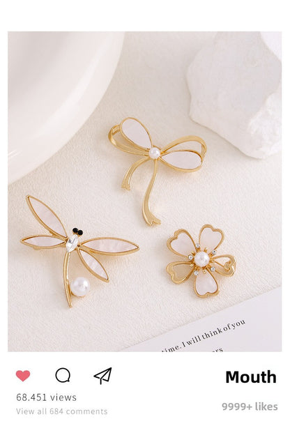 Dragonfly Brooch Pin In Zinc Alloy, Elegant Jewelry Accessory For New Year Celebrations