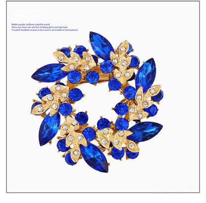 Flower Pin Brooch In Alloy Featuring Crystal Inlay, Elegant White Design For Stylish Accessories