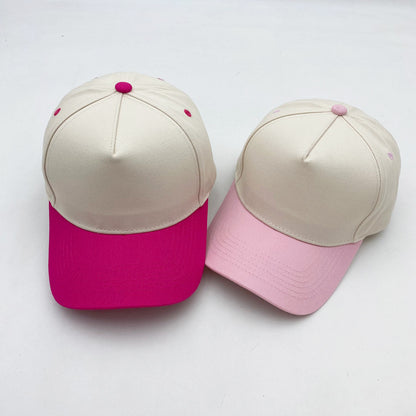 Cotton Baseball Cap With Curved Brim In Khaki, Suitable For Spring & Summer Adults