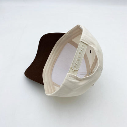 Cotton Baseball Cap With Curved Brim In Khaki, Suitable For Spring & Summer Adults