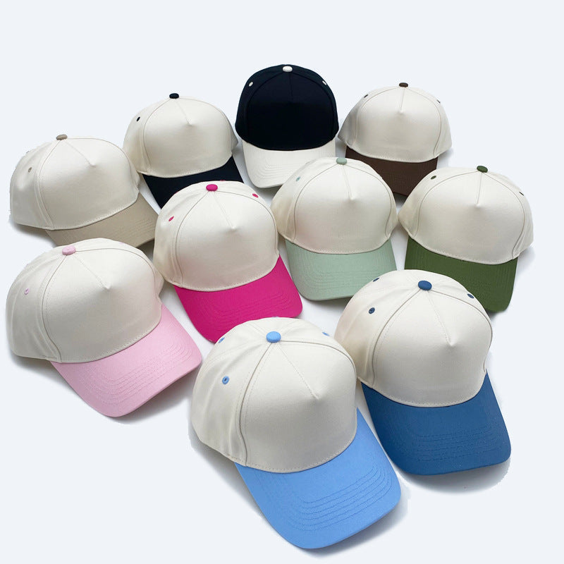Cotton Baseball Cap With Curved Brim In Khaki, Suitable For Spring & Summer Adults