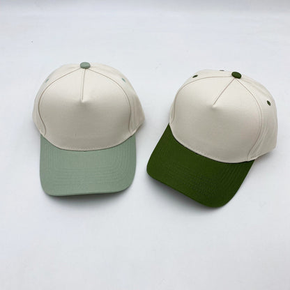 Cotton Baseball Cap With Curved Brim In Khaki, Suitable For Spring & Summer Adults