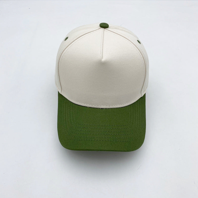 Cotton Baseball Cap With Curved Brim In Khaki, Suitable For Spring & Summer Adults