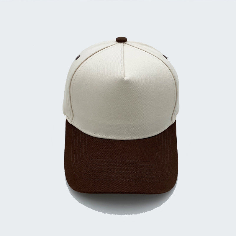 Cotton Baseball Cap With Curved Brim In Khaki, Suitable For Spring & Summer Adults