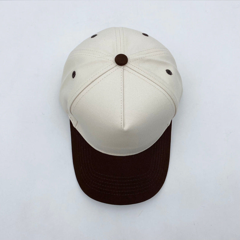 Cotton Baseball Cap With Curved Brim In Khaki, Suitable For Spring & Summer Adults