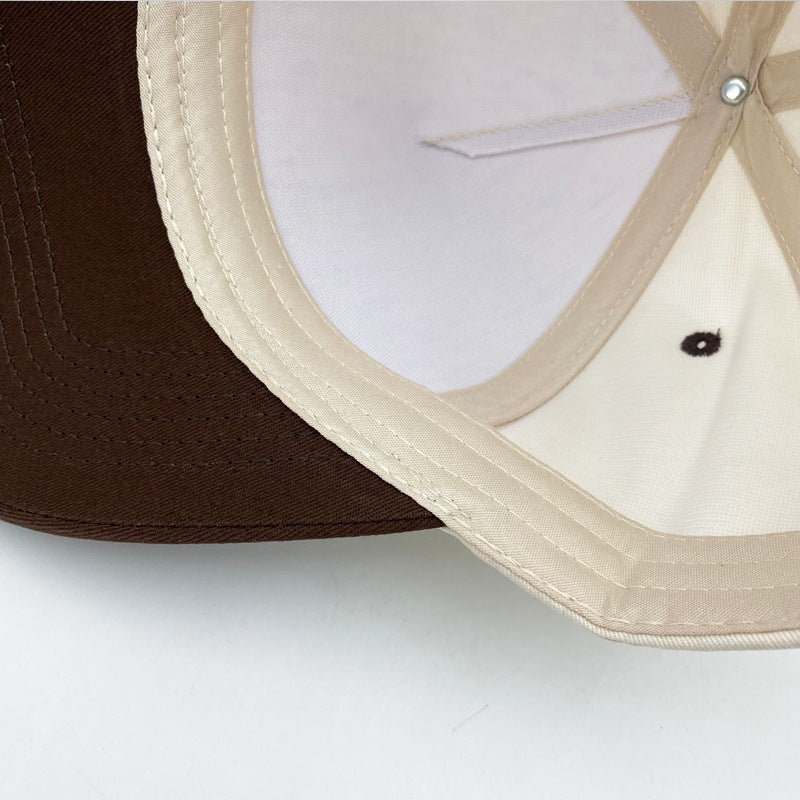 Cotton Baseball Cap With Curved Brim In Khaki, Suitable For Spring & Summer Adults