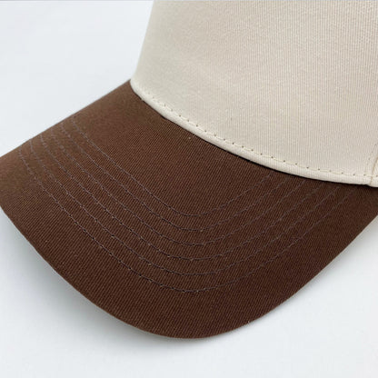 Cotton Baseball Cap With Curved Brim In Khaki, Suitable For Spring & Summer Adults