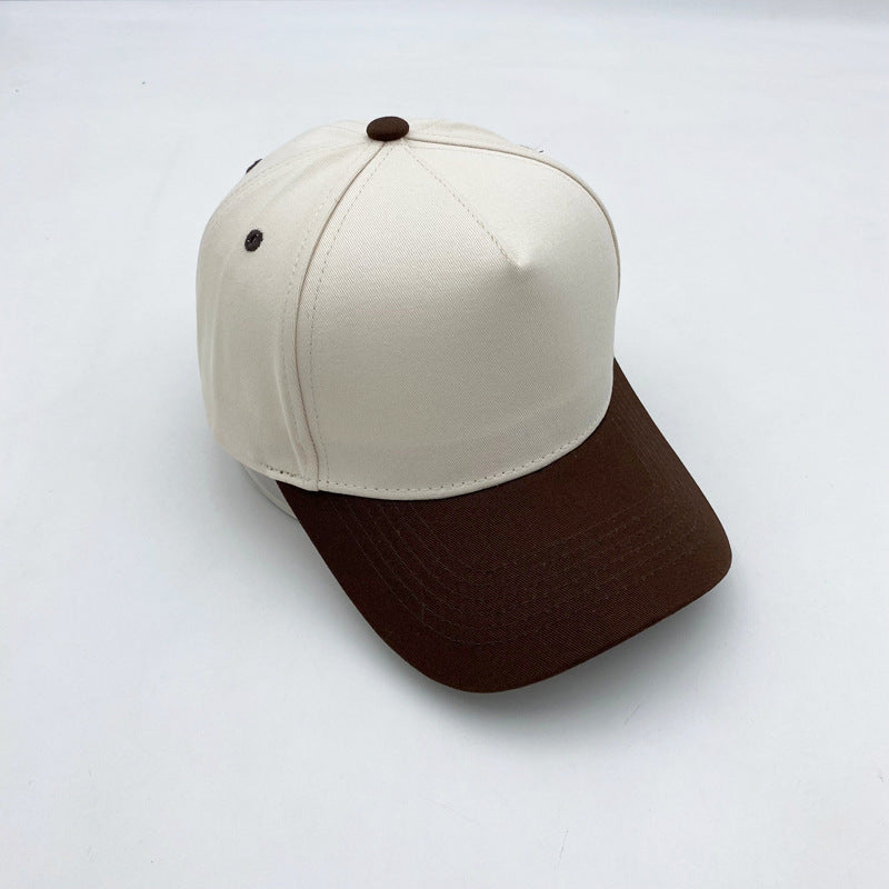 Cotton Baseball Cap With Curved Brim In Khaki, Suitable For Spring & Summer Adults