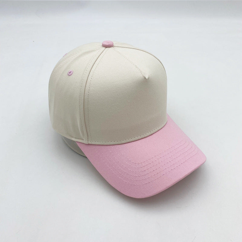 Cotton Baseball Cap With Curved Brim In Khaki, Suitable For Spring & Summer Adults
