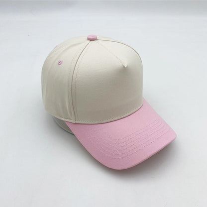 Cotton Baseball Cap With Curved Brim In Khaki, Suitable For Spring & Summer Adults