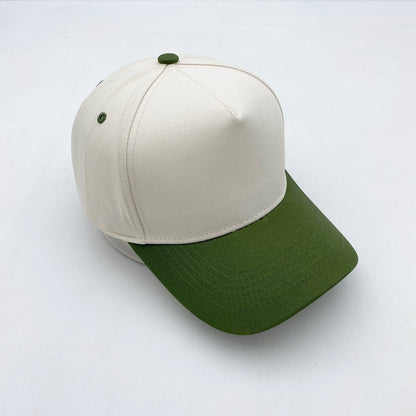 Cotton Baseball Cap With Curved Brim In Khaki, Suitable For Spring & Summer Adults