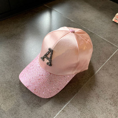 Sequins Baseball Cap With Curved Brim In White, Made Of Acrylic, Suitable For Spring & Summer