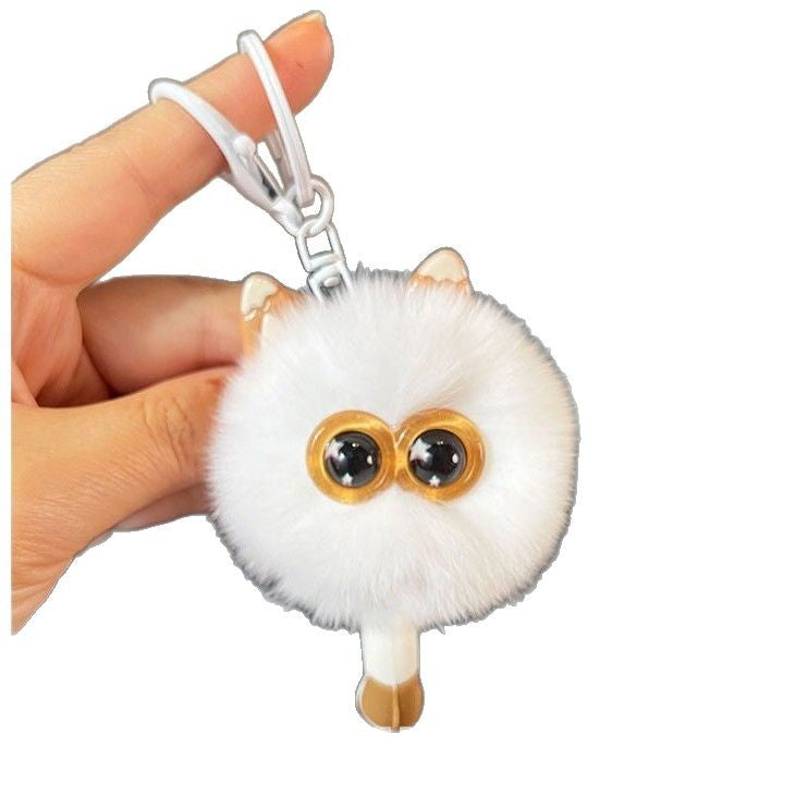 Plush Hanging Ornament In White, Soft And Decorative Plush Accessory For Home Or Car