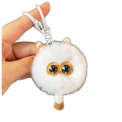 Plush Hanging Ornament In White, Soft And Decorative Plush Accessory For Home Or Car