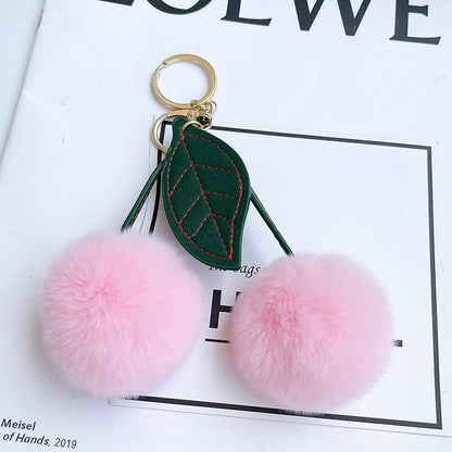 Fruit Cherry Plush Hanging Ornament In Red, Soft And Decorative Accessory For Home Or Car