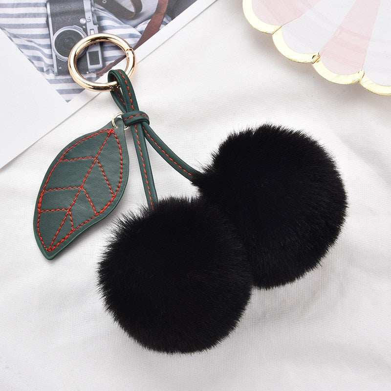 Fruit Cherry Plush Hanging Ornament In Red, Soft And Decorative Accessory For Home Or Car