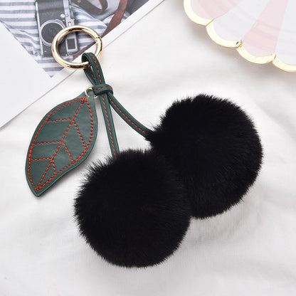 Fruit Cherry Plush Hanging Ornament In Red, Soft And Decorative Accessory For Home Or Car