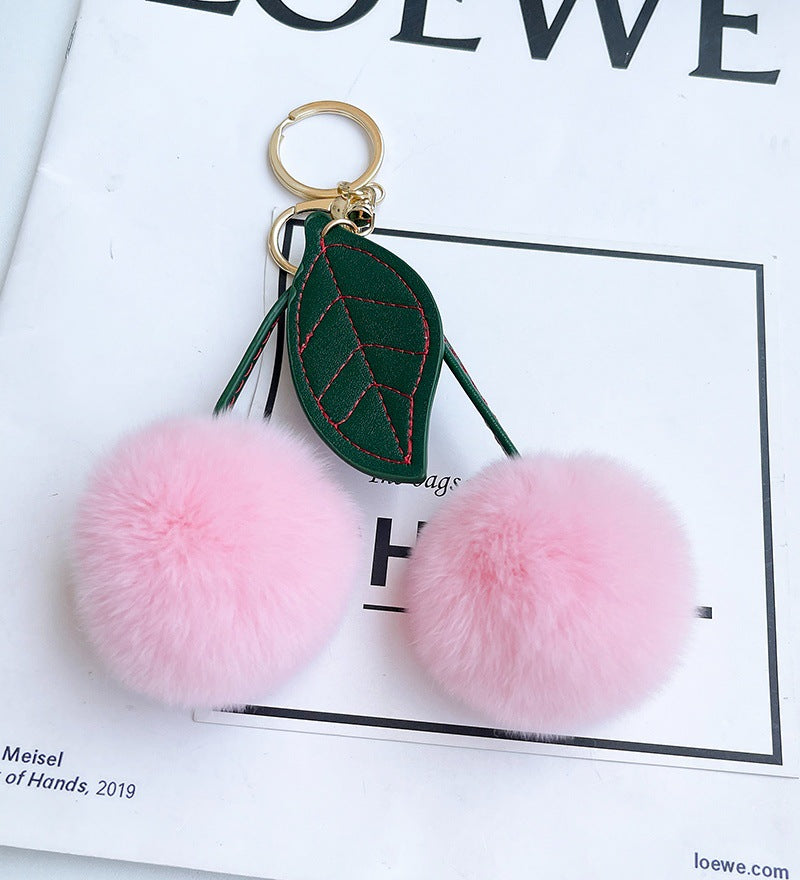 Fruit Cherry Plush Hanging Ornament In Red, Soft And Decorative Accessory For Home Or Car