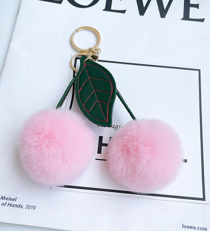 Fruit Cherry Plush Hanging Ornament In Red, Soft And Decorative Accessory For Home Or Car