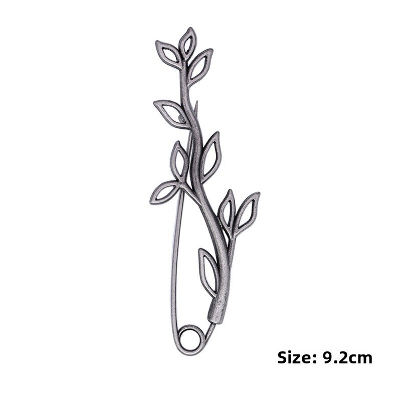 Pin Brooches Featuring Leaves Pattern Made Of Durable Alloy Material