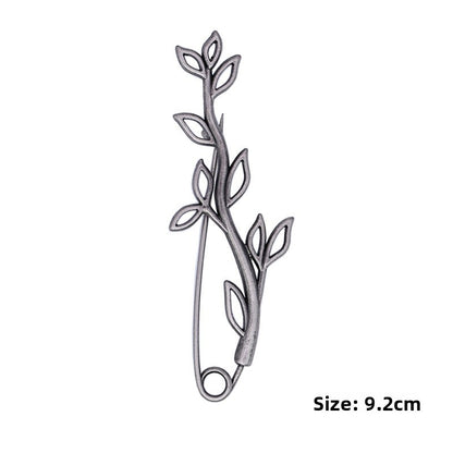 Pin Brooches Featuring Leaves Pattern Made Of Durable Alloy Material