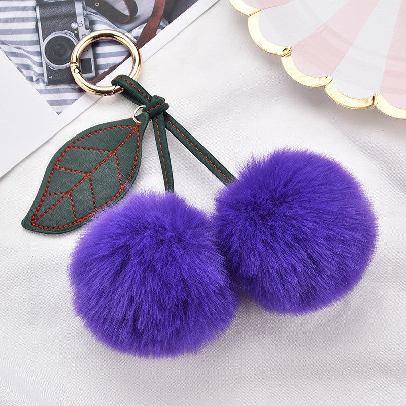 Fruit Cherry Plush Hanging Ornament In Red, Soft And Decorative Accessory For Home Or Car