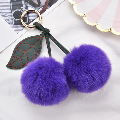Fruit Cherry Plush Hanging Ornament In Red, Soft And Decorative Accessory For Home Or Car