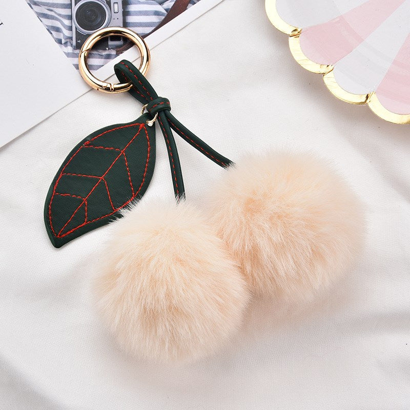 Fruit Cherry Plush Hanging Ornament In Red, Soft And Decorative Accessory For Home Or Car