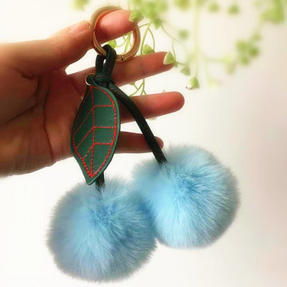 Fruit Cherry Plush Hanging Ornament In Red, Soft And Decorative Accessory For Home Or Car