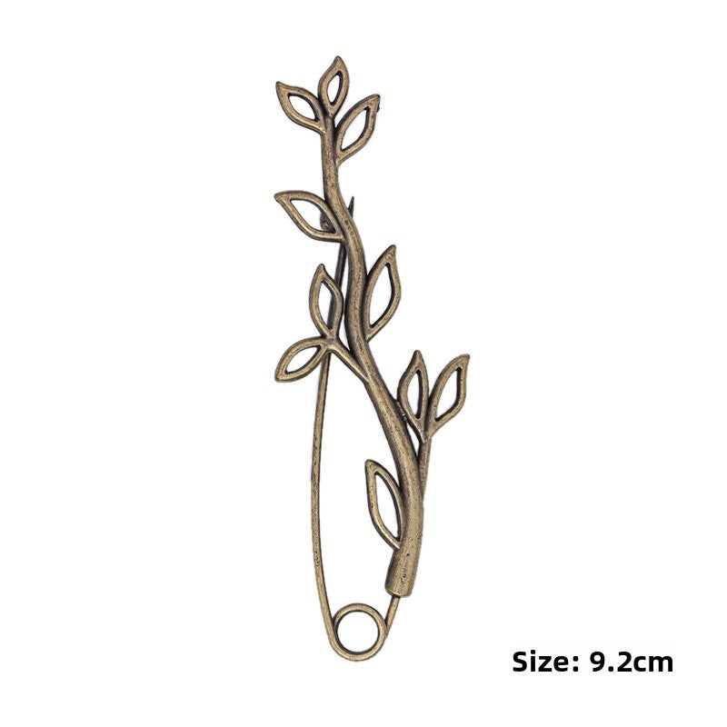 Pin Brooches Featuring Leaves Pattern Made Of Durable Alloy Material