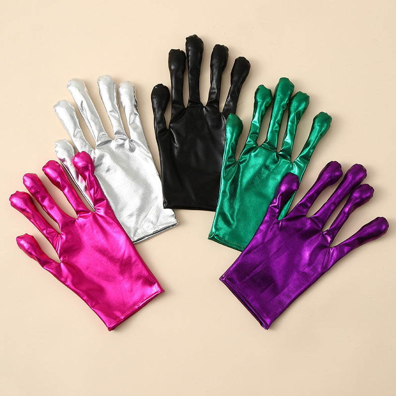 Alien Pattern Silver Gloves For Adults In Polyester, Perfect For Halloween And Spring Season