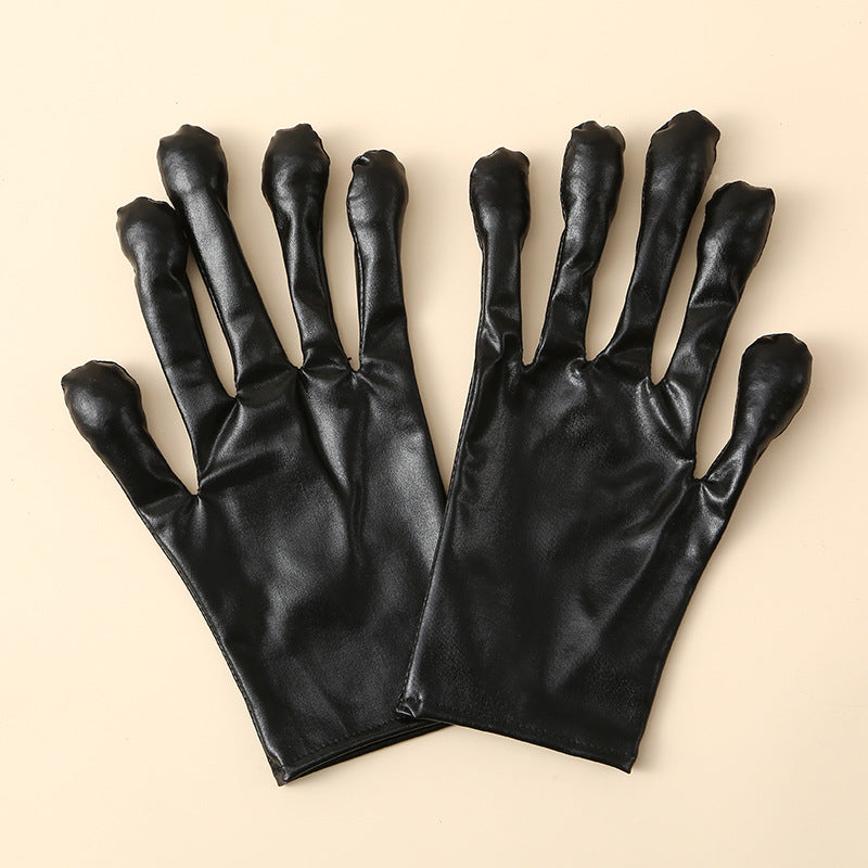 Alien Pattern Silver Gloves For Adults In Polyester, Perfect For Halloween And Spring Season
