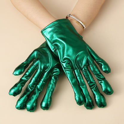 Alien Pattern Silver Gloves For Adults In Polyester, Perfect For Halloween And Spring Season