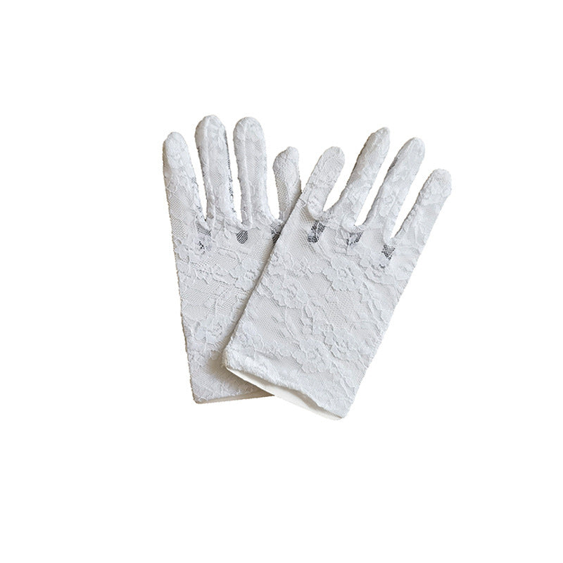 Black Lace Gloves For Children, Perfect Halloween Accessory Featuring Elegant Design