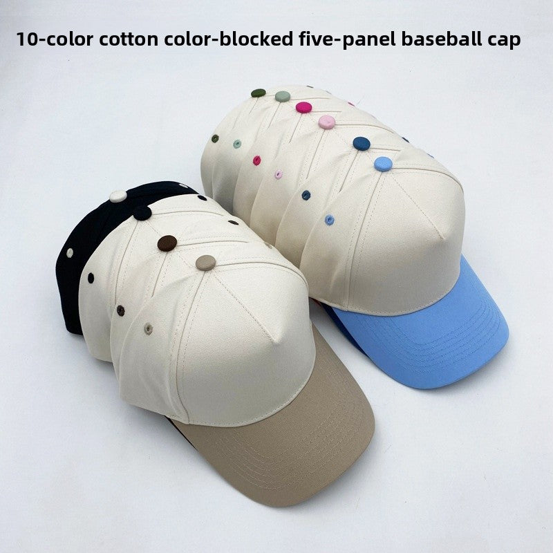 Cotton Baseball Cap With Curved Brim In Khaki, Suitable For Spring & Summer Adults