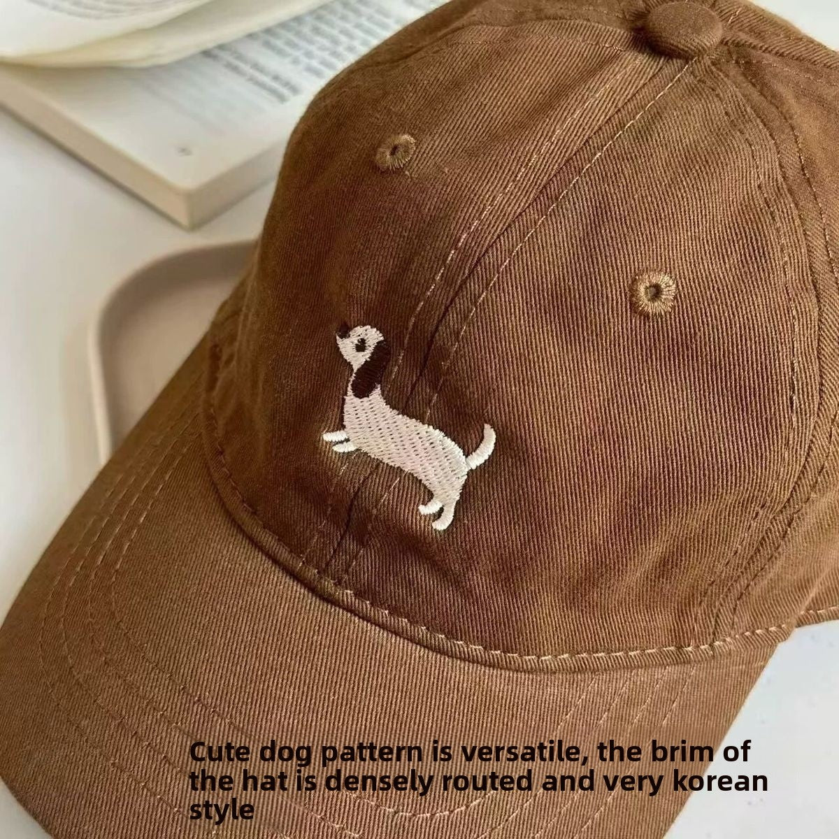 Khaki Embroidery Baseball Cap For Kids, Perfect For Spring And Summer