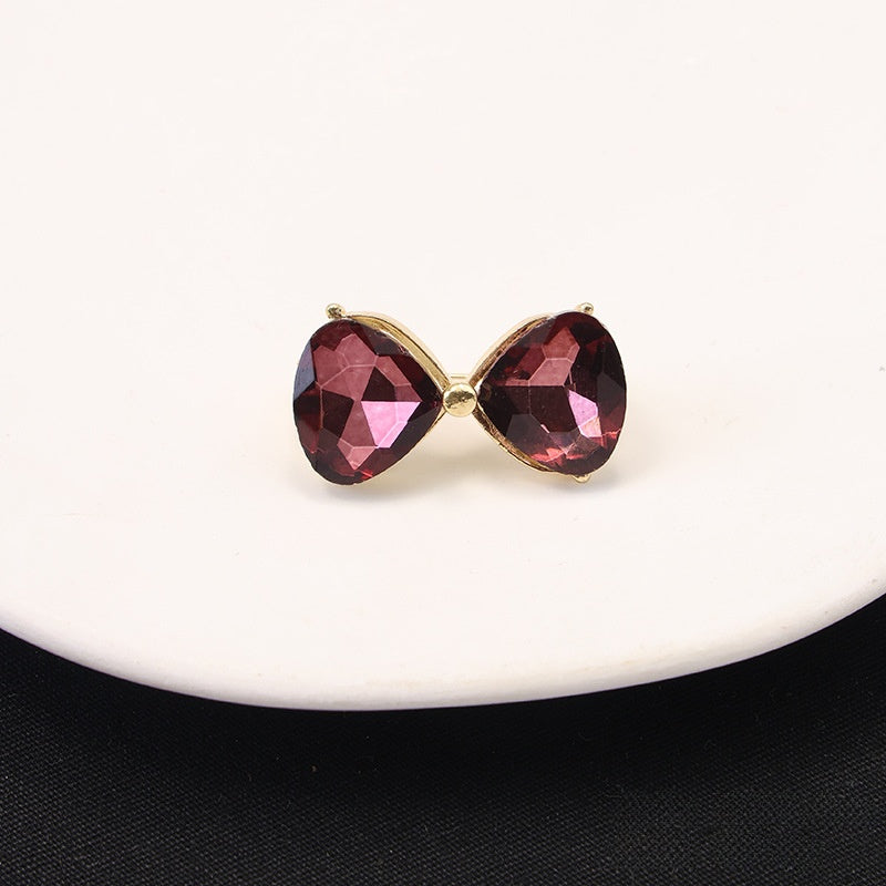 Bow Knot Pin Brooch In Purple, Made Of Durable Zinc Alloy Jewelry Accessory