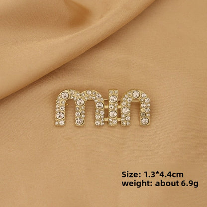 Pin Brooch Featuring Letter Pattern In Zinc Alloy With Multicolor Design