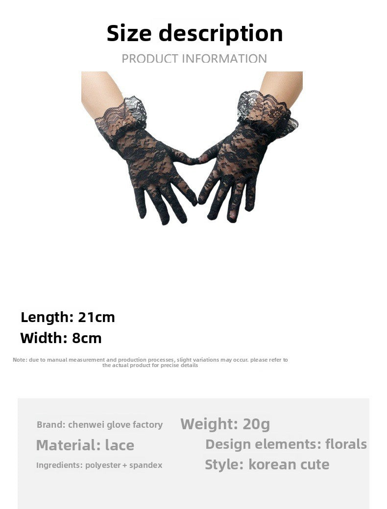 Black Lace Gloves For Children, Perfect Halloween Accessory Featuring Elegant Design