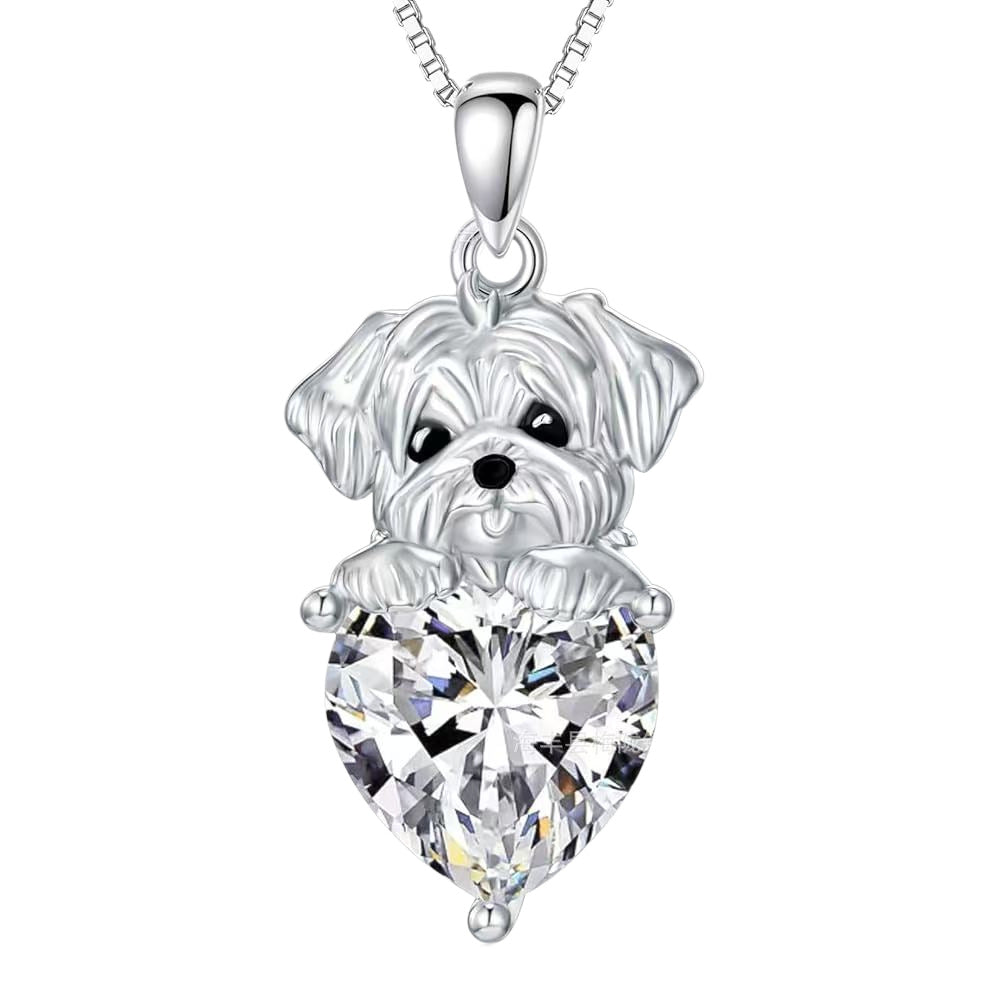 For Dog Animal Necklace Featuring 925 Sterling Silver Material